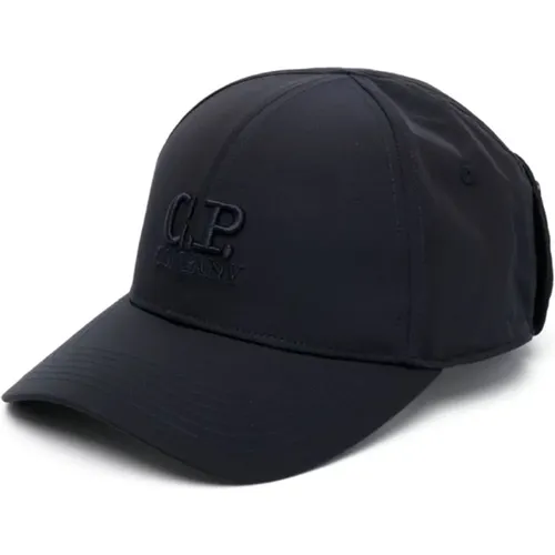 Blaue Mütze mit C.p. Logo , Herren, Größe: L - C.P. Company - Modalova