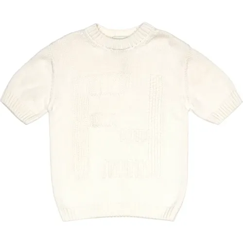Kinder Weißes T-Shirt Baumwollstrick - Fendi - Modalova