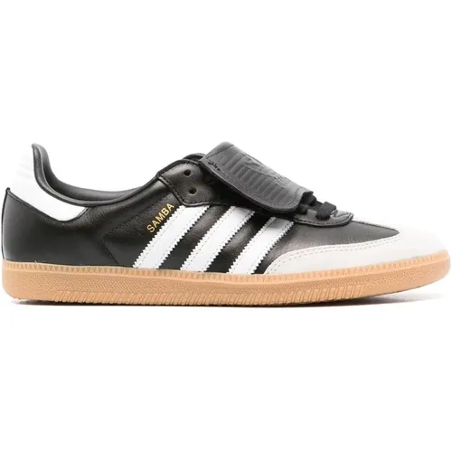 Schwarze Ledersneaker mit charakteristischen Streifen , Herren, Größe: 38 EU - Adidas - Modalova