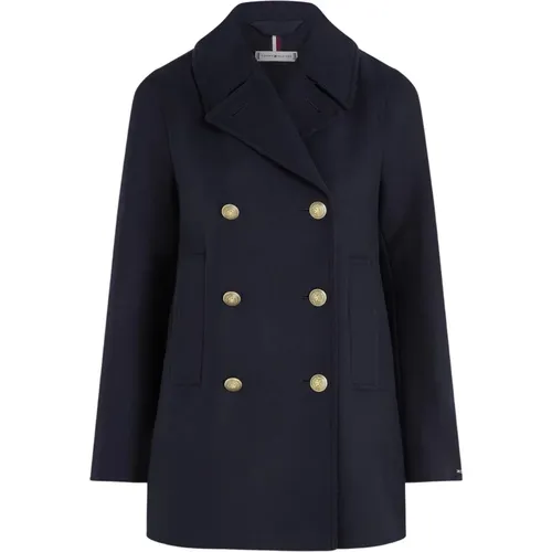 Double-breasted Women's Coat , female, Sizes: S, L, XS - Tommy Hilfiger - Modalova