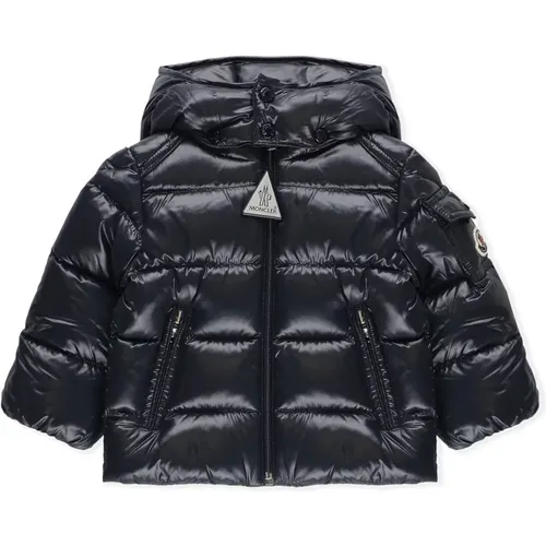 Blaue Baby Daunenjacke Mit Kapuze - Moncler - Modalova