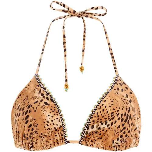 Animal Print Triangel Bikini Top - Agua by Agua Bendita - Modalova