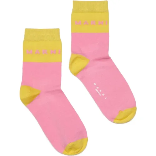 Colorblock Baumwollmischung Socken mit Logo - Marni - Modalova