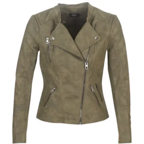 Lederjacke für Frauen in Khaki - Only - Modalova