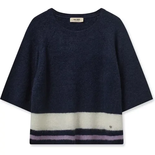 Striped Knit Sweater Navy Blazer , female, Sizes: S, XS, M, L, XL - MOS MOSH - Modalova