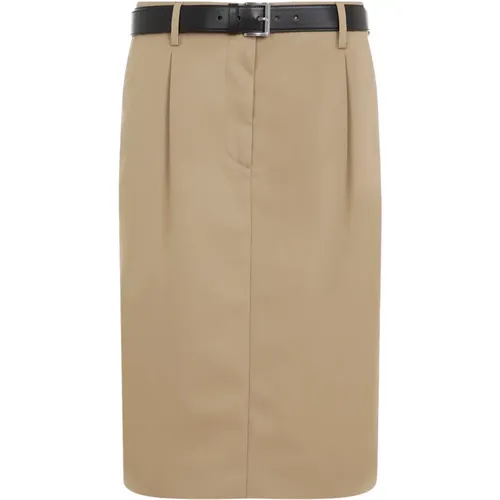 Elegant Nude & Neutrals Skirt , female, Sizes: XS, 2XS, S - Prada - Modalova