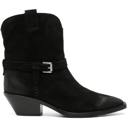 Suede Velours Schwarz F23-Dustin03 , Damen, Größe: 36 EU - Ash - Modalova