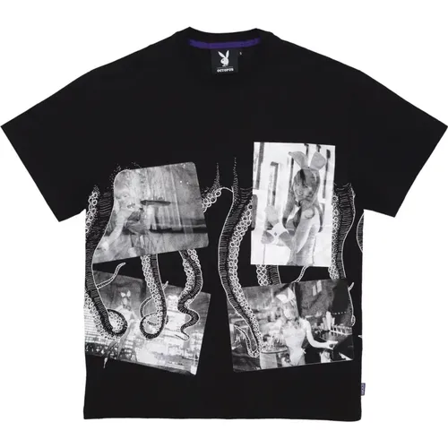 Playboy Nights Tee Schwarzes T-Shirt - Octopus - Modalova