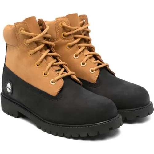 Schwarze Leder Wasserdichte Schnürstiefel - Timberland - Modalova