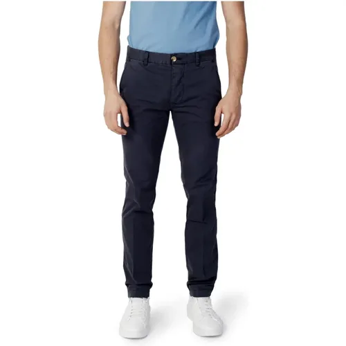 Plain Zip and Button Trousers , male, Sizes: W32, W34, W36, W31 - Blauer - Modalova