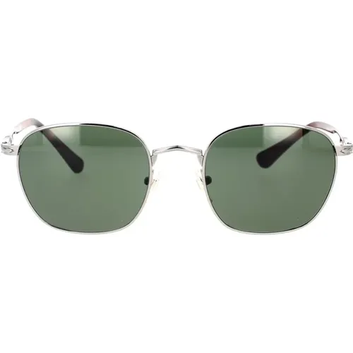 Stilvolle Unisex-Sonnenbrille mit grüner Linse , unisex, Größe: 52 MM - Persol - Modalova