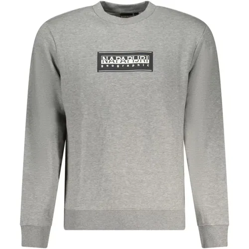 Logo-Print Baumwoll-Crew-Neck-Sweatshirt , Herren, Größe: M - Napapijri - Modalova