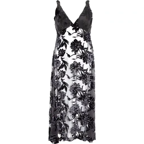 Embellished Long Velvet Dress , female, Sizes: XS - Lardini - Modalova