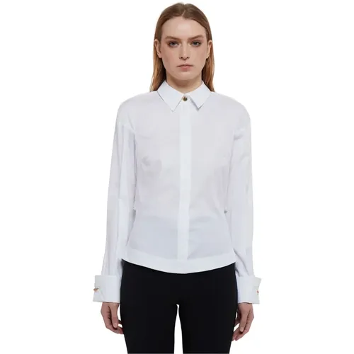 Reserved Cotton Shirt with Logo , female, Sizes: S - Elisabetta Franchi - Modalova