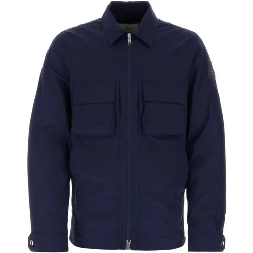 Stilvolle Blaue Nylonjacke für Männer , Herren, Größe: L - Woolrich - Modalova