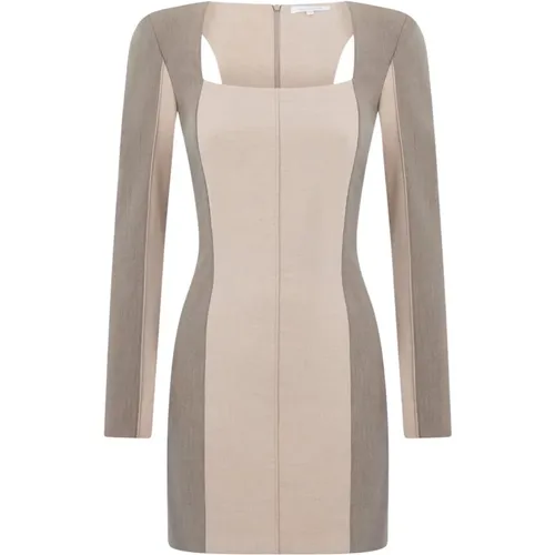Structured Beige Dress with Color Contrasts , female, Sizes: XS, M, 2XS - PATRIZIA PEPE - Modalova