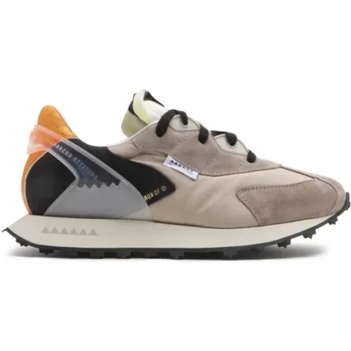 Stone-colored Sneakers with Orange and Navy Blue Details , female, Sizes: 9 UK, 8 UK - RUN OF - Modalova