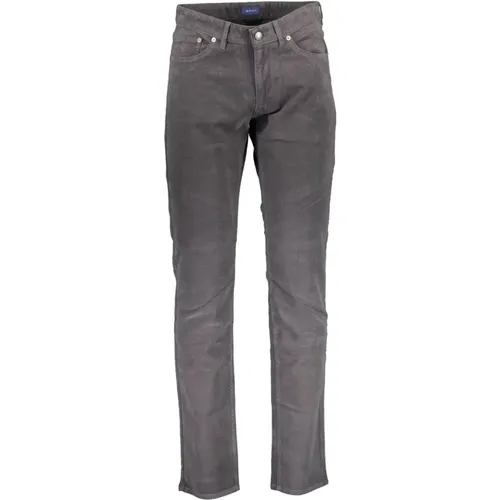 Schmale Graue Baumwolljeans Hose , Herren, Größe: W31 L34 - Gant - Modalova