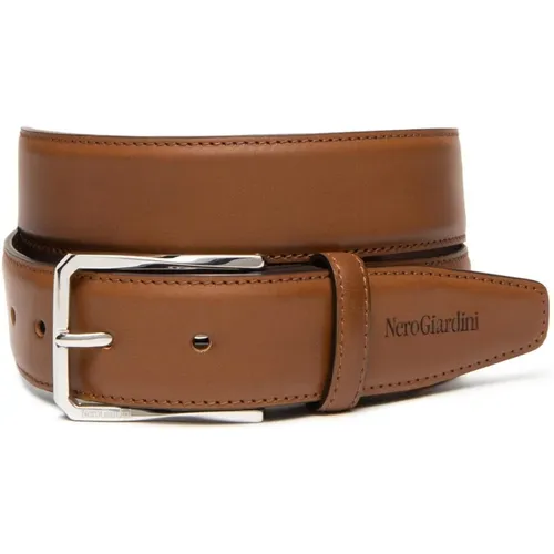 Elegant Leather Belt for Men , male, Sizes: 110 CM, 105 CM - Nerogiardini - Modalova