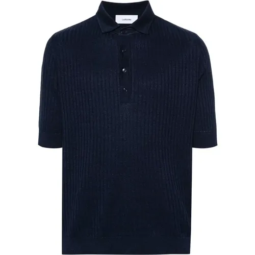 Linen/cotton polo shirt , male, Sizes: S, L, M - Lardini - Modalova