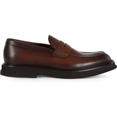 Leather Moccasins with Rubber Sole , male, Sizes: 10 UK, 9 UK, 7 UK, 8 1/2 UK, 6 UK, 5 UK, 8 UK - Doucal's - Modalova