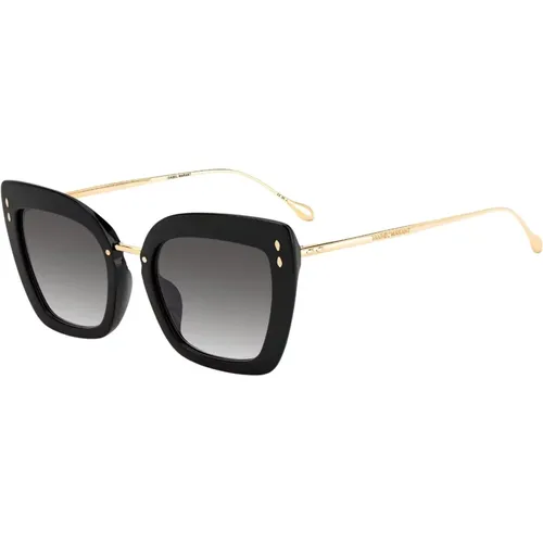 Black Gold/Grey Shaded Sunglasses , female, Sizes: 53 MM - Isabel marant - Modalova