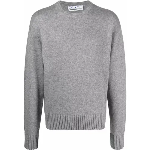 Ribbed Crew Neck Sweater , male, Sizes: L - Off White - Modalova