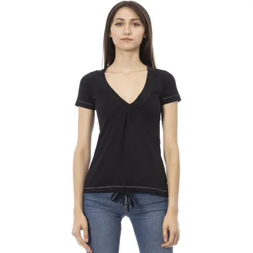 Casual T-Shirt mit Rundhalsausschnitt , Damen, Größe: L - Trussardi - Modalova