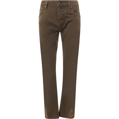 Cotton Trousers with Button Closure , male, Sizes: W32 - Jacob Cohën - Modalova
