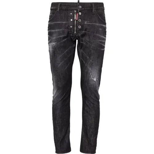 Washed Denim Slim Cut Jeans , male, Sizes: S, L, M - Dsquared2 - Modalova