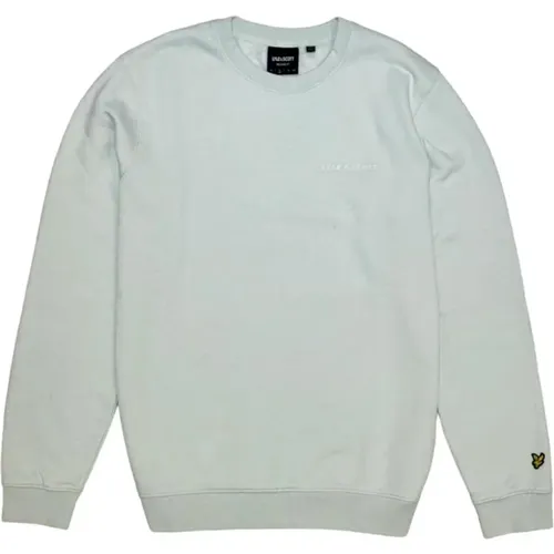 Bestickter Crew Neck Pullover Grün , Herren, Größe: L - Lyle & Scott - Modalova