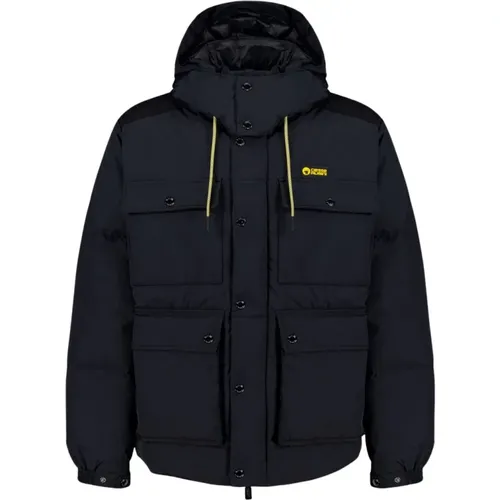 Alaska - Unisex Schwarze Daunenjacke 4 Taschen MIT Abnehmbarer Kapuze 100% , Herren, Größe: S - Ciesse Piumini - Modalova