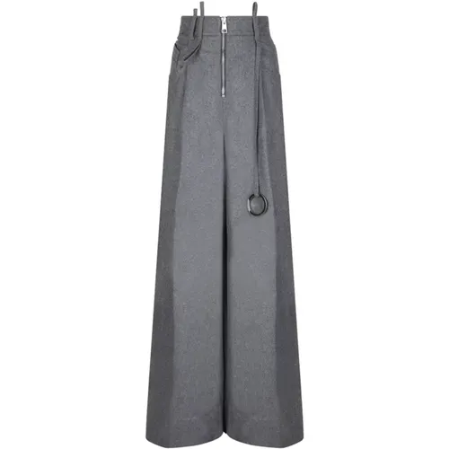 Grey Trousers Elegant Style , female, Sizes: 2XS - The Attico - Modalova