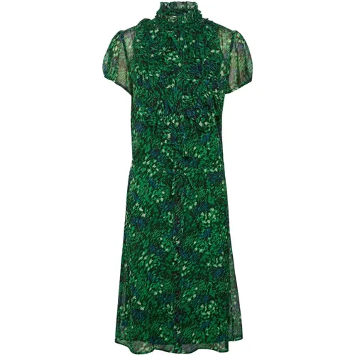 Crinkle Ss Dress Verdant Brushed Blooms , female, Sizes: M, S - Saint Tropez - Modalova