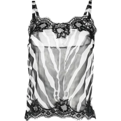 Ärmelloses Zebra Top , Damen, Größe: XL - Dolce & Gabbana - Modalova