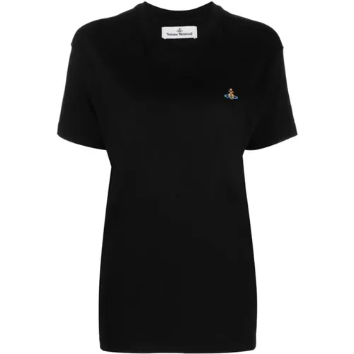 Orb-besticktes Baumwoll-T-Shirt , Damen, Größe: XS - Vivienne Westwood - Modalova