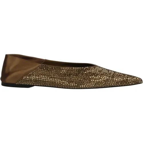 Rhinestone Ballerina Flats - Saint Laurent - Modalova