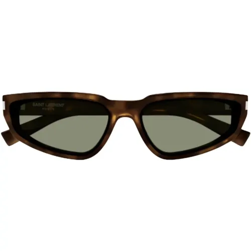 Cat-Eye Sunglasses with Havana Frame , female, Sizes: 51 MM - Saint Laurent - Modalova