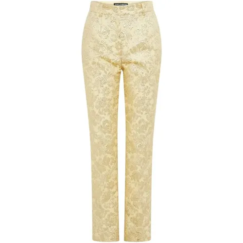 Womens Clothing Trousers Gold Ss22 , female, Sizes: 3XS - Dolce & Gabbana - Modalova