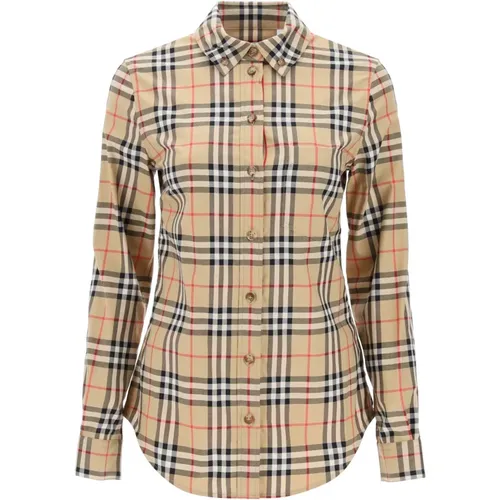 Button-Down-Shirt mit Vintage Check Muster , Damen, Größe: 3XS - Burberry - Modalova
