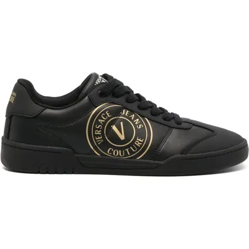 Schwarze Sneakers mit Logoaufdruck , Herren, Größe: 41 EU - Versace Jeans Couture - Modalova