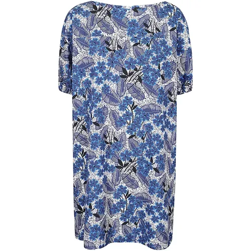 Short cotton dress with boat neckline , female, Sizes: XS, 3XS, 2XS - Max Mara Weekend - Modalova