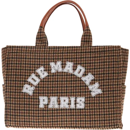 Marrone Handbag - Shoppingpied de Pouele Model , female, Sizes: ONE SIZE - Rue Madam - Modalova