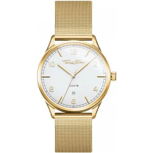 Gold White Dial Milanese Bracelet Watch , male, Sizes: ONE SIZE - Thomas Sabo - Modalova