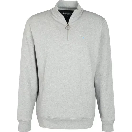 Grey Marl Half Zip Pullover , male, Sizes: L - Barbour - Modalova