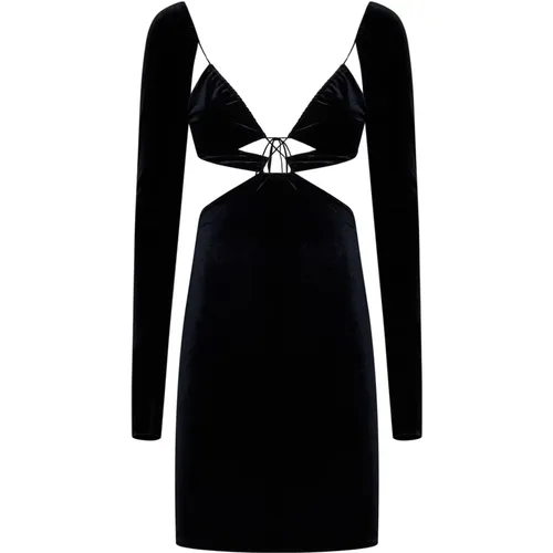 Velvet Cut-Out Dress , female, Sizes: ONE SIZE - Amazuin - Modalova
