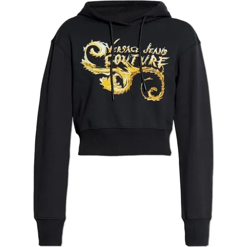 Kapuzenpullover , Damen, Größe: M - Versace Jeans Couture - Modalova