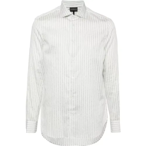 Striped Logo Print Shirt , male, Sizes: 2XL, L, M - Emporio Armani - Modalova