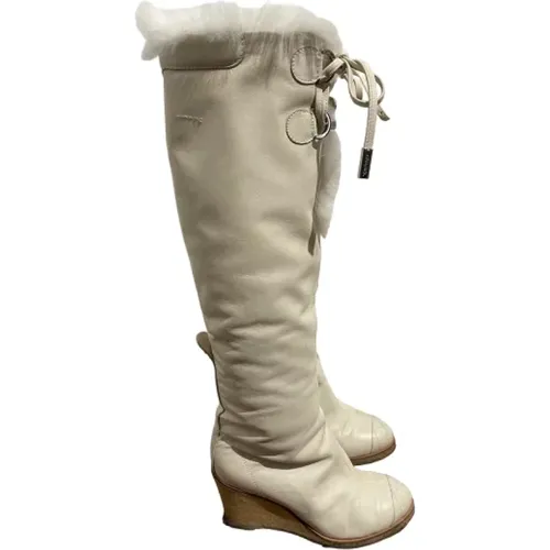 Pre-owned Leather boots , female, Sizes: 3 UK - Chanel Vintage - Modalova