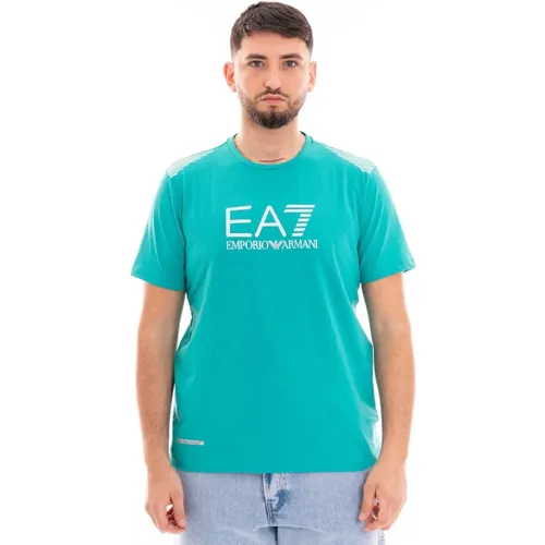 Herren T-Shirt Casual Stil , Herren, Größe: L - Emporio Armani EA7 - Modalova